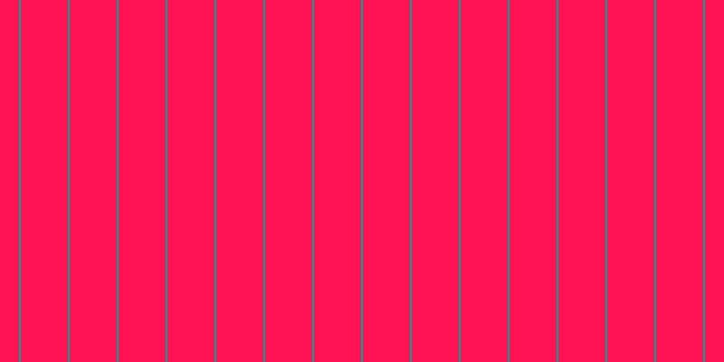 #ff1355, #04a393 vertical lines, two pixels wide, fifty-two pixels apart