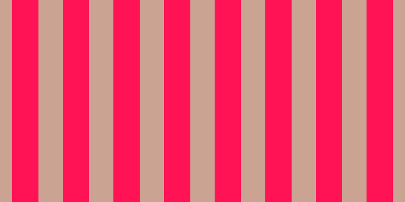 #ff1355, #caa393 vertical lines, forty-eight pixels wide, fifty-two pixels apart