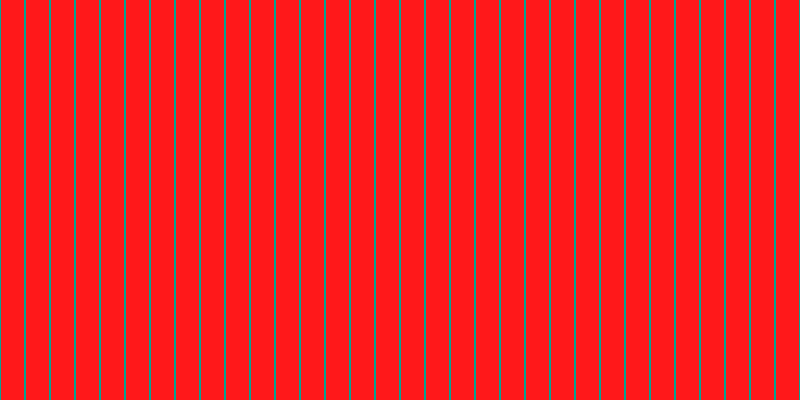 #ff181a, #04a393 vertical lines, two pixels wide, twenty-three pixels apart