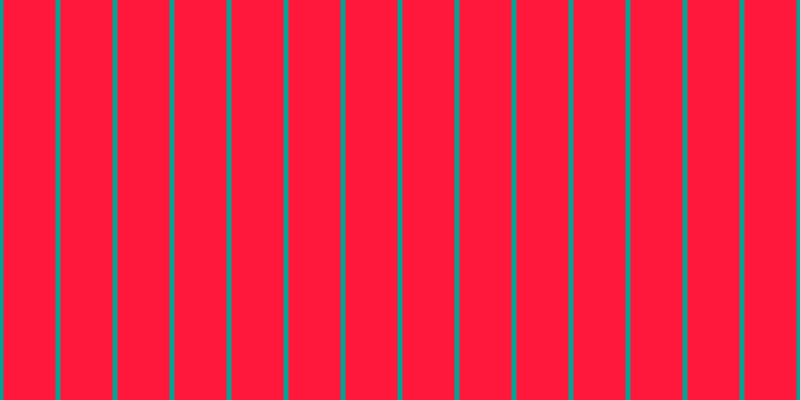 #ff183b, #04a393 vertical lines, five pixels wide, fifty-two pixels apart