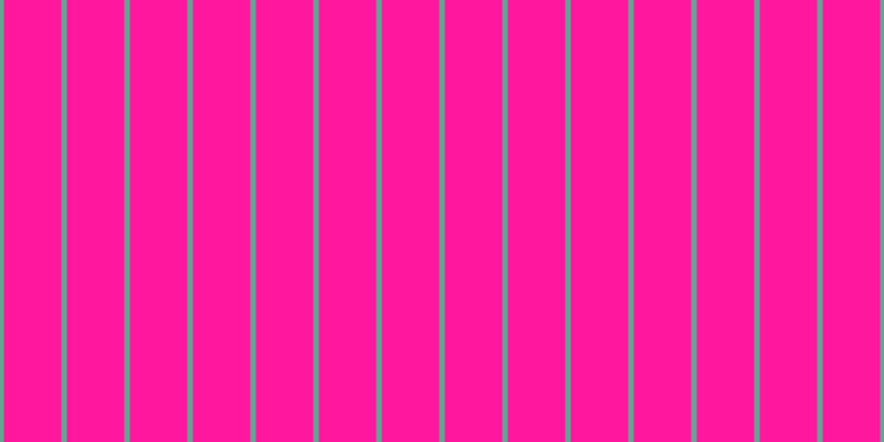 #ff189e, #67a393 vertical lines, five pixels wide, fifty-two pixels apart