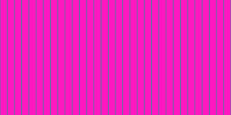 #ff18bf, #04a393 vertical lines, two pixels wide, twenty-three pixels apart