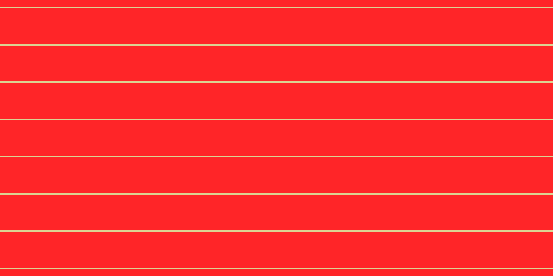 #ff2528, #dbd393 horizontal lines, two pixels wide, fifty-two pixels apart