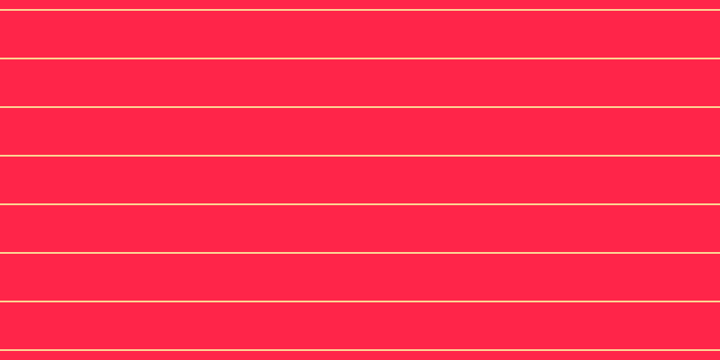 #ff2549, #fcd393 horizontal lines, two pixels wide, fifty-two pixels apart