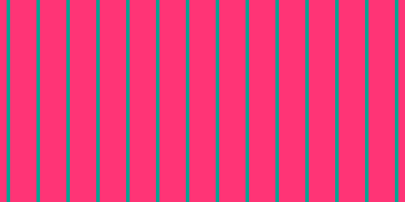 #ff3476, #04a393 vertical lines, seven pixels wide, fifty-two pixels apart