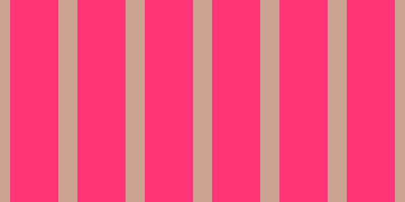 #ff3476, #caa393 vertical lines, thirty-eight pixels wide, ninety-five pixels apart