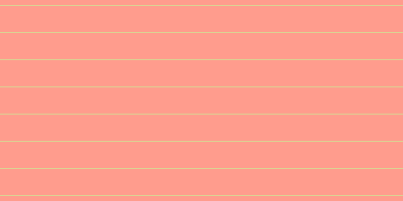 #ff9c8d, #dbd393 horizontal lines, two pixels wide, fifty-two pixels apart