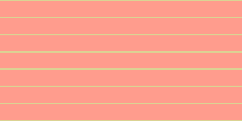 #ff9c8d, #dbd393 horizontal lines, five pixels wide, fifty-two pixels apart