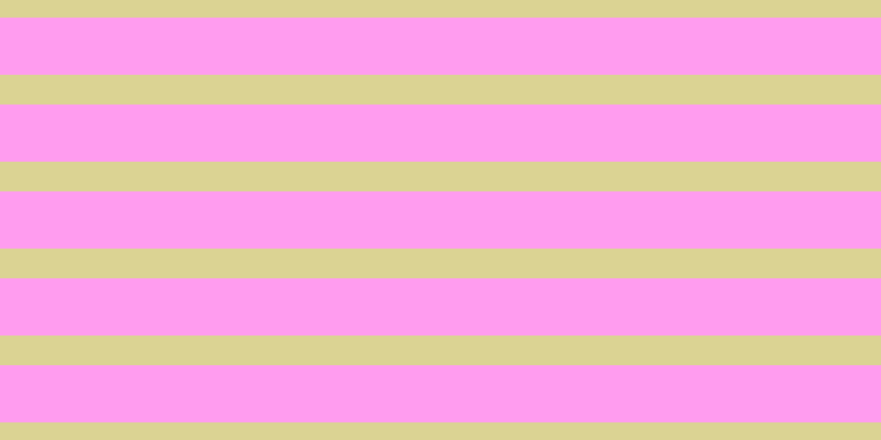 #ff9cef, #dbd393 horizontal lines, twenty-seven pixels wide, fifty-two pixels apart