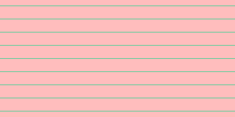 #ffbdbd, #36d393 horizontal lines, two pixels wide, forty-three pixels apart