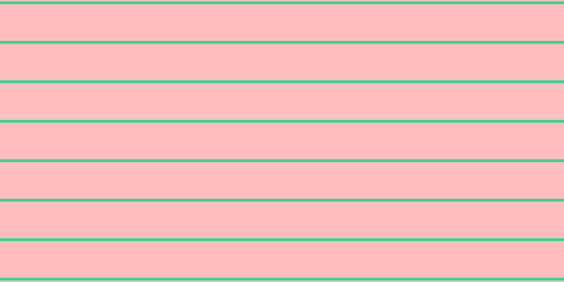 #ffbdbd, #36d393 horizontal lines, four pixels wide, fifty-two pixels apart