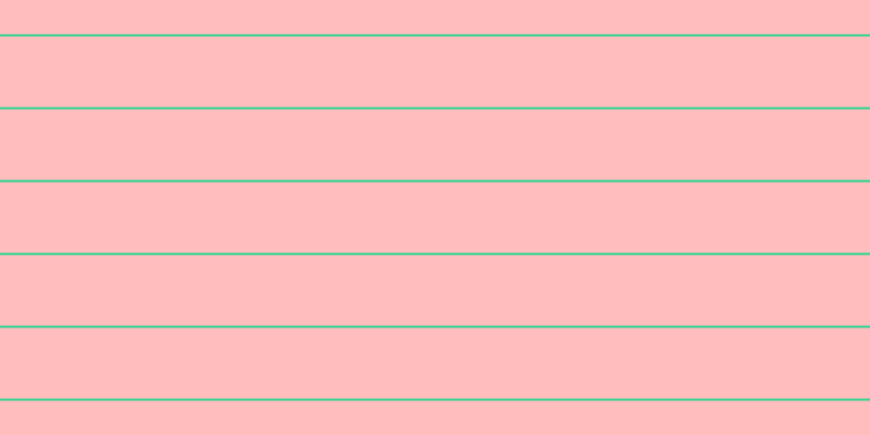 #ffbdbd, #36d393 horizontal lines, two pixels wide, sixty-five pixels apart