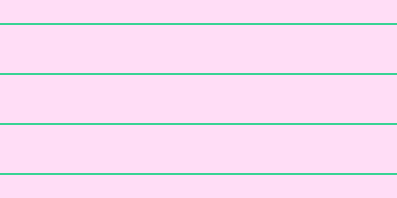 #ffbdf0 (50%), #36d393 horizontal lines, four pixels wide, ninety-seven pixels apart