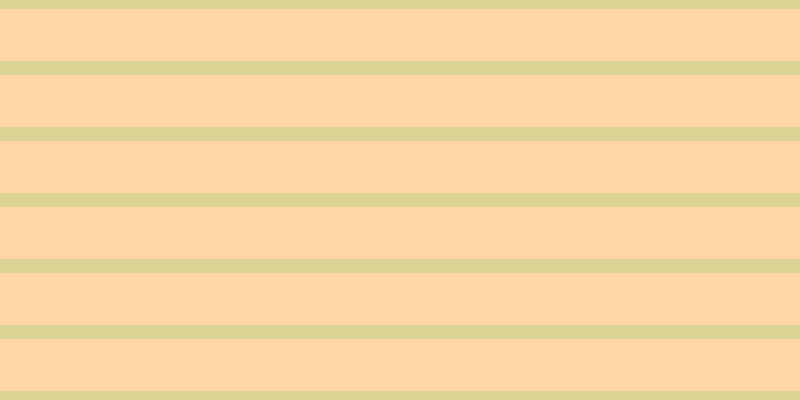 #ffca8b (75%), #dbd393 horizontal lines, fourteen pixels wide, fifty-two pixels apart