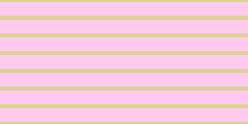 #ffcaee, #dbd393 horizontal lines, thirteen pixels wide, forty-four pixels apart
