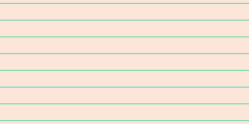 #ffdecf (75%), #15d393 horizontal lines, two pixels wide, fifty-two pixels apart