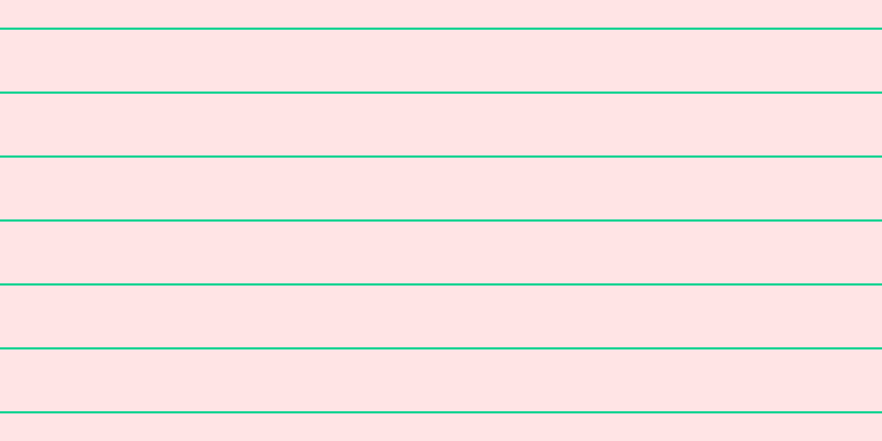 #ffe4e5, #15d393 horizontal lines, two pixels wide, fifty-six pixels apart