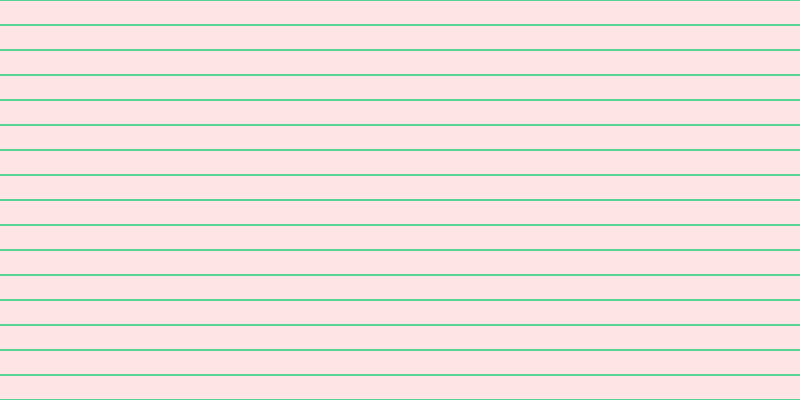 #ffe4e5, #57d393 horizontal lines, two pixels wide, twenty-three pixels apart
