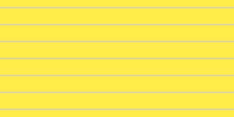 #ffeb49, #dbd393 horizontal lines, six pixels wide, fifty-two pixels apart