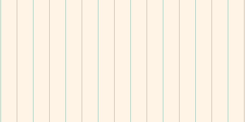 Blanched almond (50%), #67a393 vertical lines, one pixels wide, fifty-two pixels apart