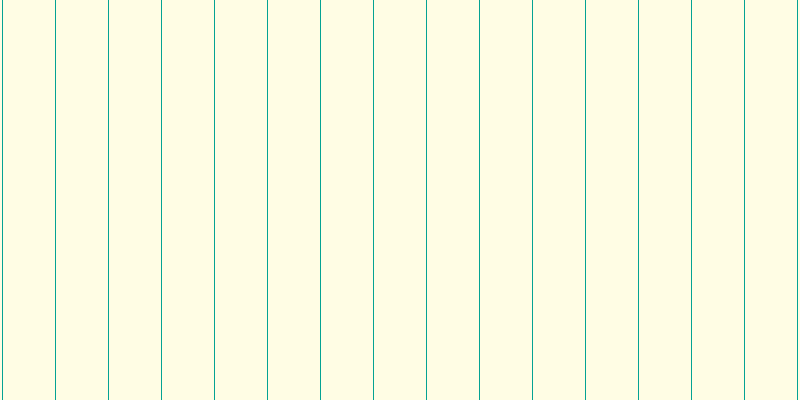 #fffa97 (25%), #04a393 vertical lines, one pixels wide, fifty-two pixels apart